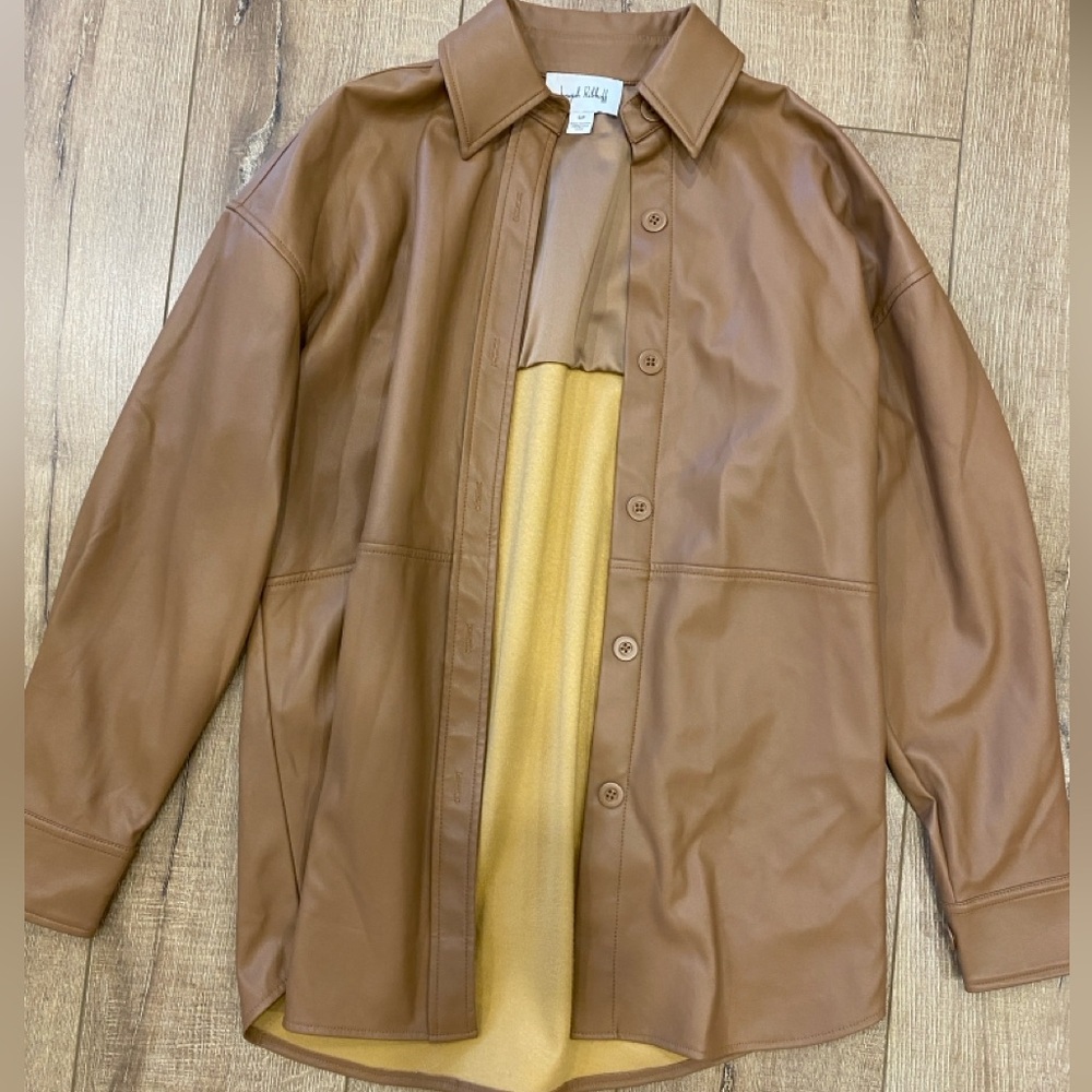 Women’s Faux Leather Shirt Jacket (Shacket)